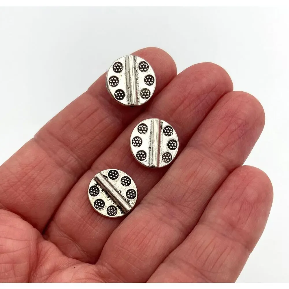 Silver Tone Beads for Jewelry Making Lot 2 lbs 5.4 oz Tube Oval Circle Flower
